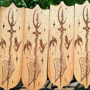 Engraved Wood Dragon Bookmark: Fantasy Reader Gift
