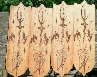 Engraved Wood Dragon Bookmark: Fantasy Reader Gift