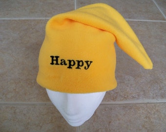 HAPPY the Dwarf Hat, Name Embroidered, Child Size