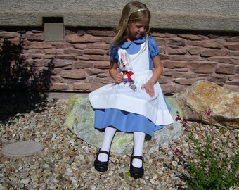 Alice in Wonderland, Custom Girl's Costume, Sizes 3-8