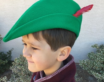 Sombrero de fieltro Peter Pan/Robin Hood - Talla infantil