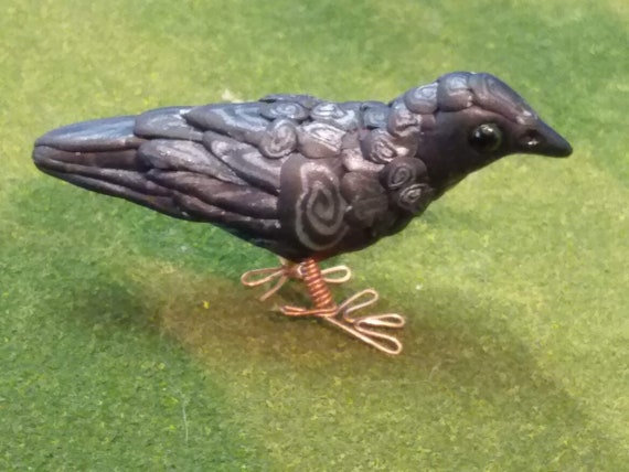 black crow raven miniature