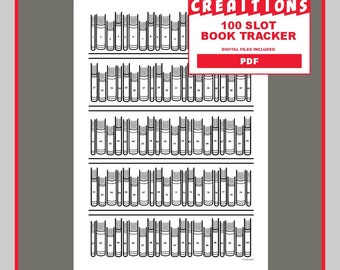 Tracker di lettura stampabile, registro di lettura da scaffale, tracker di libri, tracker di sfide di lettura, tracker di lettura di 100 libri, pianificatore di lettura di libri