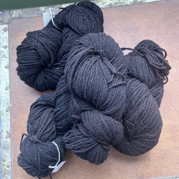 Black kettle dyed Merino yarn 200 yards
