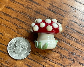 Mushroom BHB, Lampwork Big Hole Bead, Simply Lampwork by Nancy Gant, SRA G55