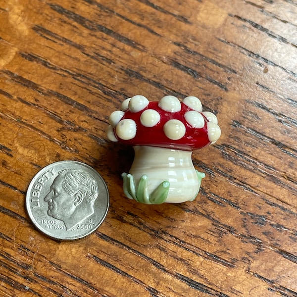 Mushroom BHB, Lampwork Big Hole Bead, Simply Lampwork by Nancy Gant, SRA G55