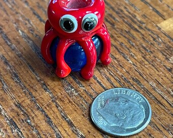 Octopus BHB, Lampwork Big Hole Bead, Simply Lampwork by Nancy Gant, SRA G55