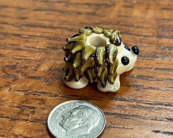 Hedgehog BHB, Lampwork Big Hole Bead, Simply Lampwork by Nancy Gant, SRA G55