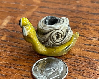 Snail BHB, Lampwork Big Hole Bead, Simply Lampwork by Nancy Gant, SRA G55