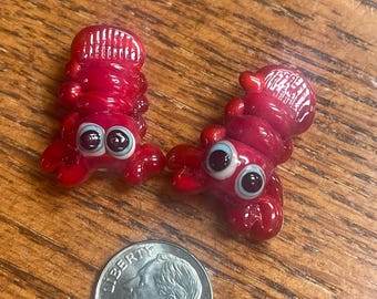 Lobster pair, Lampwork Beads, Simply Lampwork by Nancy Gant, SRA G55