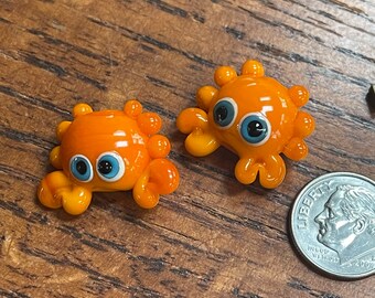 Crabby pair ,  Lampwork Bead Pair, Simply Lampwork by Nancy Gant, SRA G55