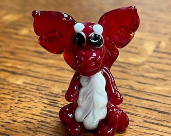 Red Dragon Lampwork Bead, Handmade Glass Focal Bead