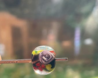 Purple Rose Marbled Lampwork Bead, Simply Lampwork by Nancy Gant, SRA G55