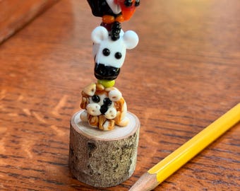 Circle of Life Trio Totem, Lampwork Beads and Stand.  Simply Lampwork by Nancy Gant, SRA G55
