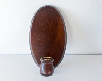 Vintage Charles Lester’s Wood Candle Holder Sconce | | Mid Century Wall Mounted Candle Stick Sconce