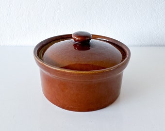Vintage Stoneware | Made in England Pearsons of Chesterfield 1810 | Lidded Glazed Brown Pot