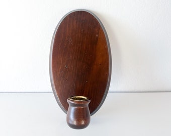 Vintage Charles Lester’s Wood Candle Holder Sconce | | Mid Century Wall Mounted Candle Stick Sconce