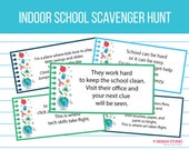 Back to School  | Indoor School Scavenger Hunt | School Family Night | Treasure Hunt Clues | Scavenger Hunt for Kids | Treasure Hunt