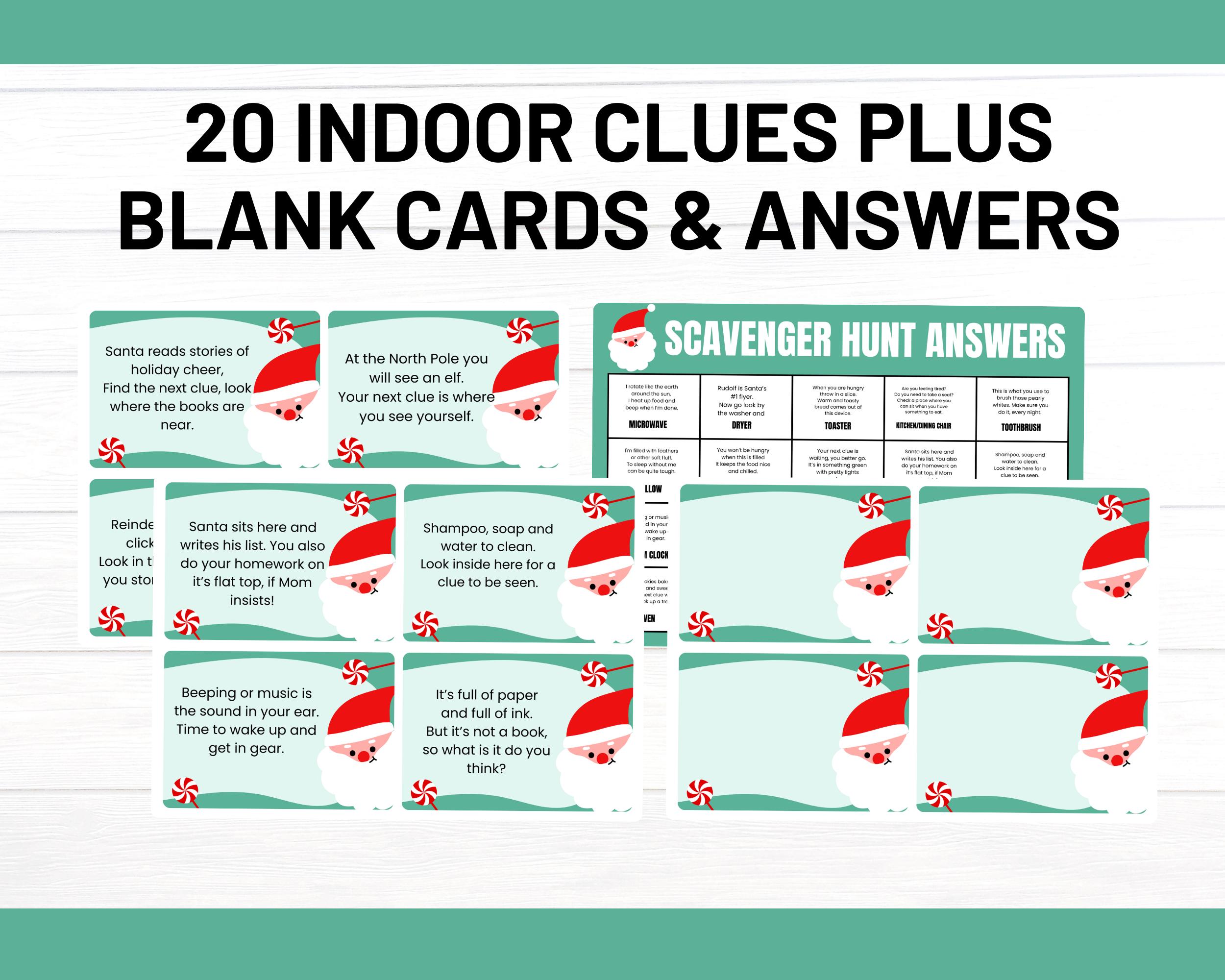 Indoor Christmas Treasure Hunt | Christmas Scavenger Hunt | Printable ...