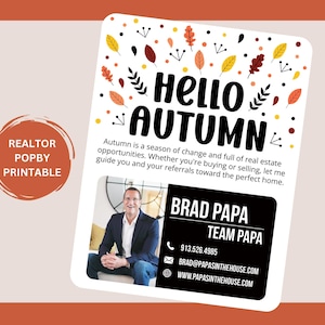 Realtor Fall Marketing Printable Tag, Autumn Real Estate Agent Lead, Autumn Realtor Popby, Real Estate Client Gift, Fall Referral Tag