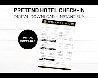 Hotel de simulación para imprimir / Hotel / Hotel de simulación para dueños de negocios / Juego para niños en edad escolar / Hotel de simulación para juegos imaginativos / Herramientas de terapia conductual