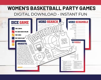 Basketball Party Games Bundle | Basketball Birthday Party | Basketball Word Games | Basketball Team Party | Basketball Sleepover Activities