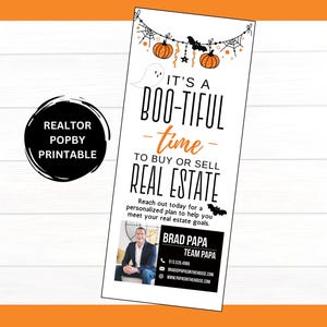 Realtor Halloween Marketing, Realtor You've Been Booed Printable, Popby, Real Estate Client Gifts, Referral Gift Tag, Fall Referral Tag