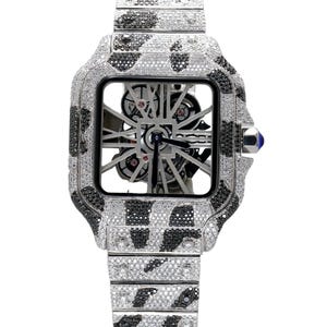 Relógio Iced Out Moissanite Diamond, Luxo Totalmente VVV Moissanite Diamond Relógio Iced Out Hip Hop Buss Down, Relógio Moissanite