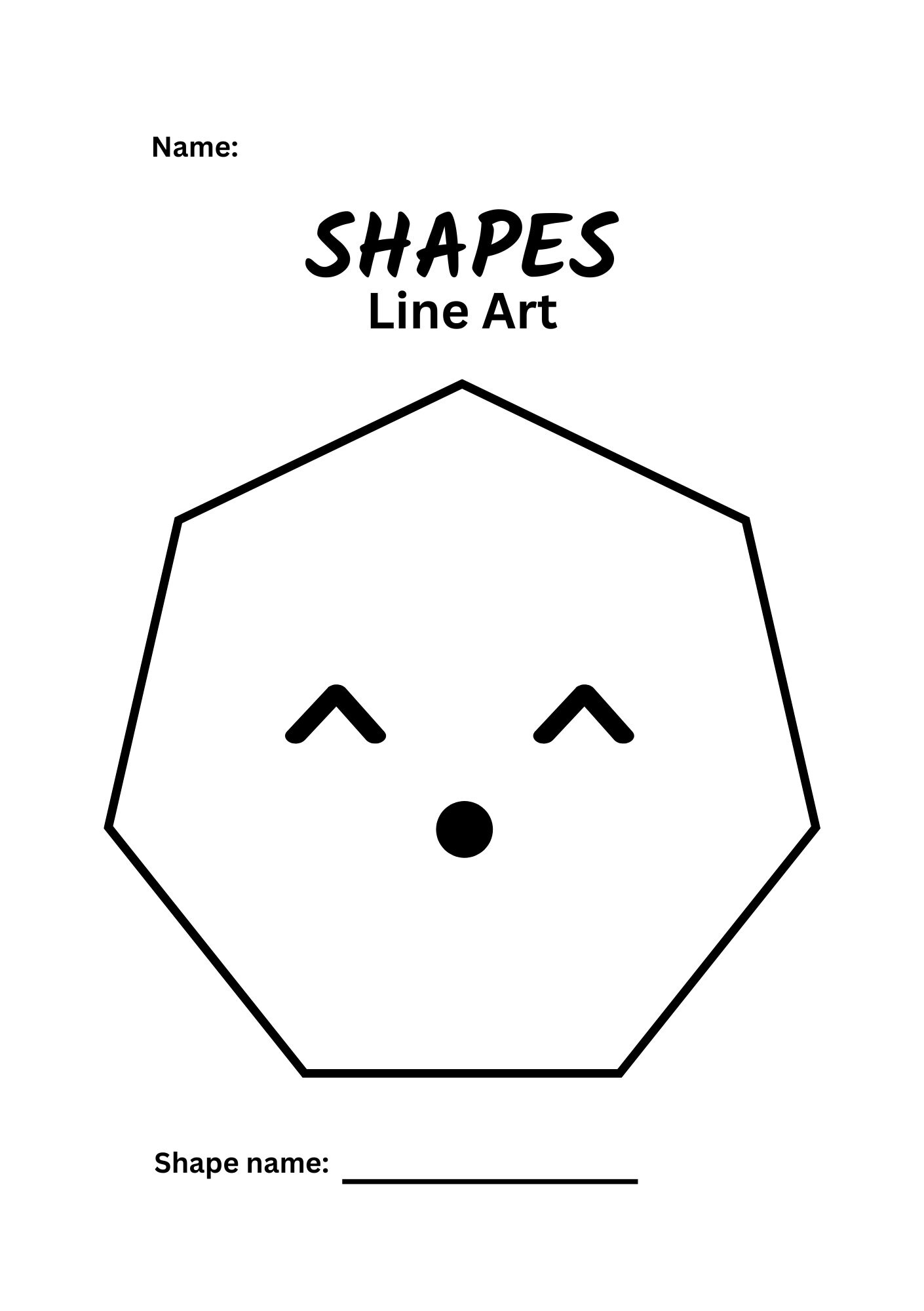 Shapes Kids Coloring Book Printable Coloring Books for Kids, Suitable