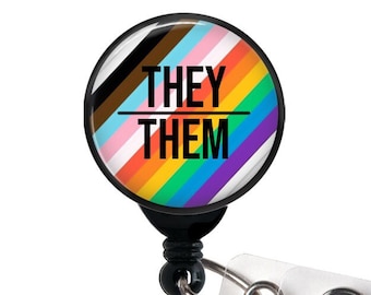 Pastel Rainbow They/them Pronoun Badge Reel - Etsy