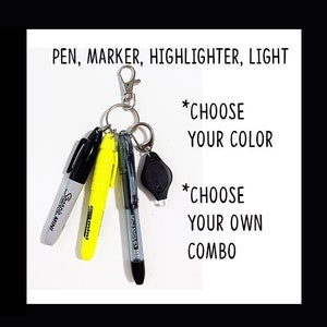 Badge Reel Pens, Mini Sharpie, Mini Pen and LED Light for Badge Reels and  Lanyards, Badge Reel Accessories 