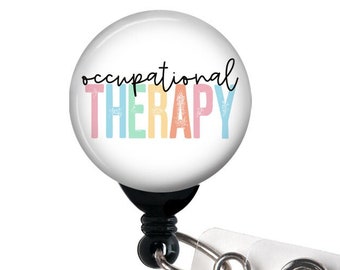 Badge Reel, OT Occupational Therapy Pastel / Occupational Therapist - Retractable  Badge Holder with Swivel Clip, Slide Clip, Carabiner