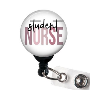 Retractable Badge Reel - Student Nurse - Pastel or Neutral - Badge Holder with Swivel Clip, Nursing Student, Nurse Student