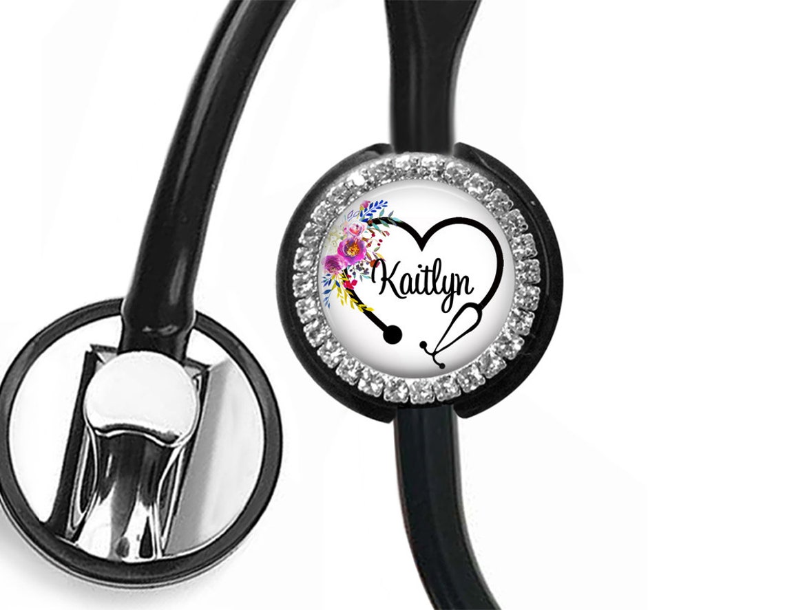 Stethoscope ID Tag Floral RN Stethoscope Steth Tag / ID Etsy