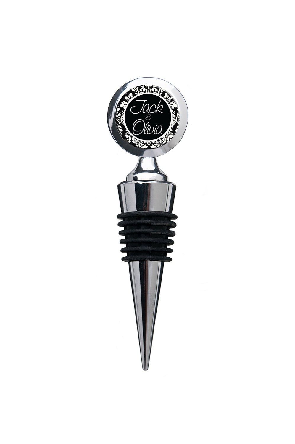 Wine Bottle Stopper Personalized with Names and Date Black Etsy
