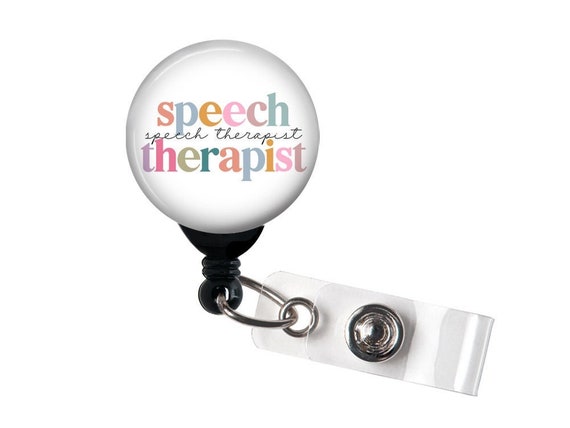 Retractable Badge Reel Speech Therapy Pastel Block Badge Holder With Swivel  Clip / Speech Therapist / Name Badge, ST Badge, Carabiner 