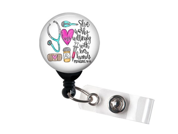 Custom Retractable Badge Reels with Alligator Clip Glitter Personalized Initial Name ID Holders for Badges Nurses Work Decorative ID Card Holders