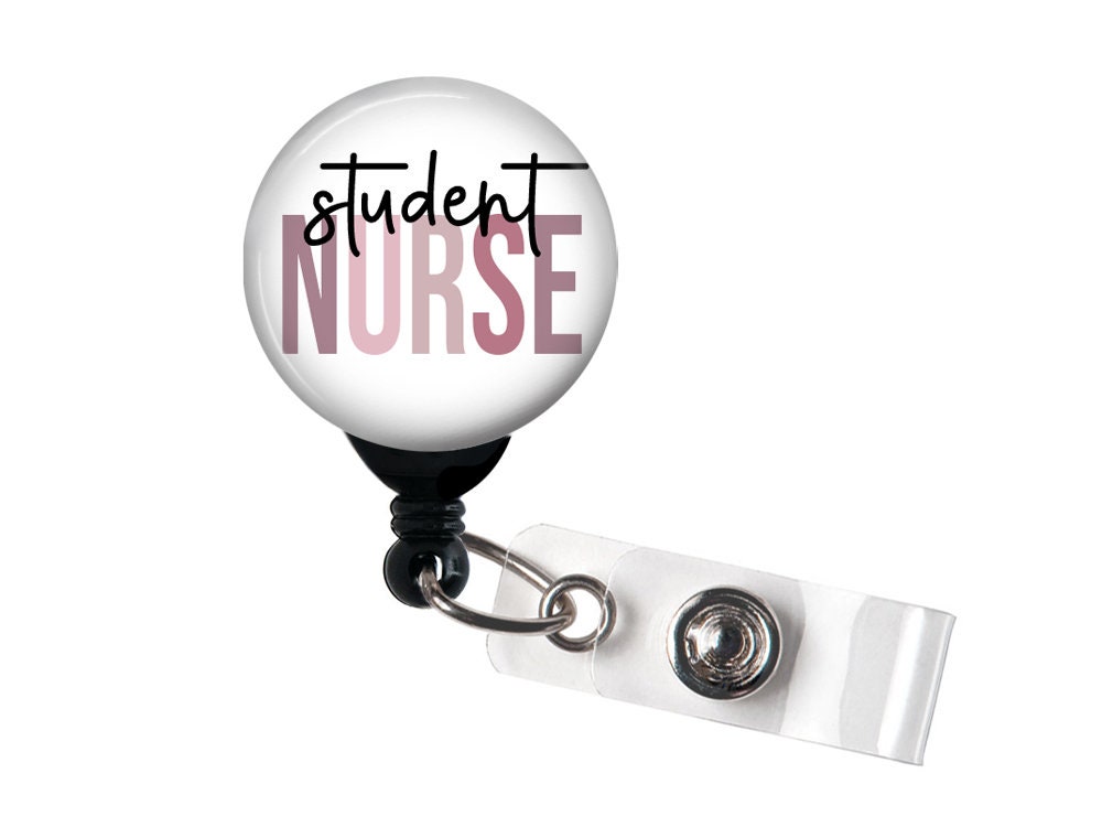 Student Nurse Badge Reel, Pastel or Neutral Colors, Retractable