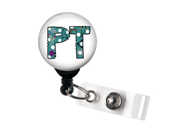 Retractable Badge Reel PT Cute Physical Therapist Badge Holder