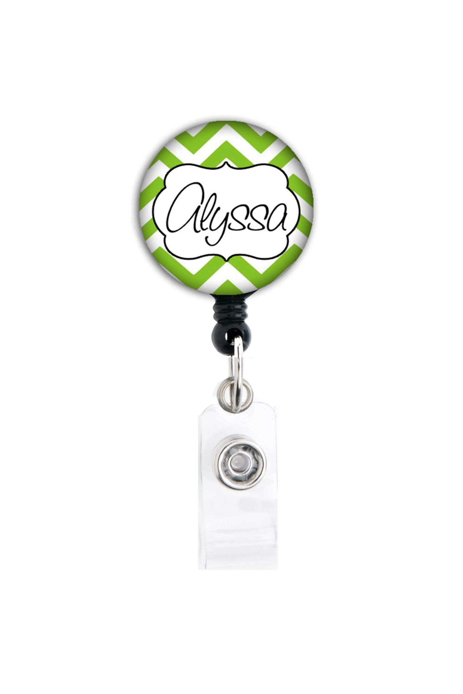 Badge Holder Personalized Name Chevron Choice of Colors Etsy
