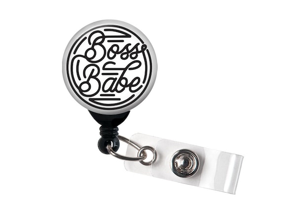 Retractable Badge Reel Boss Babe Funny Badge Holder With Alligator Clip,  Carabiner / Case Manager, Nurse Badge, Office Manager 