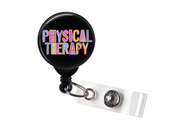 Retractable Badge Reel Physical Therapy Bright Badge Holder With Swivel Clip  / Cute Badge / Hospital Badge / PT / Physical Therapist 