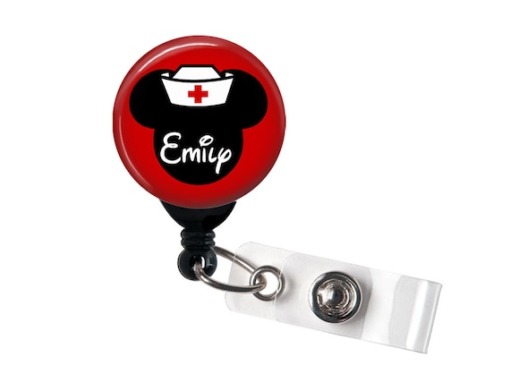 Retractable Name Badge Disney Inspired Mouse Nurse Personalized