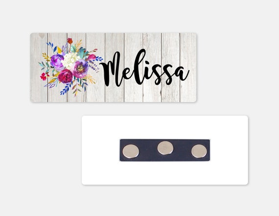 ROTATING CLIP /& PIN Custom Engraved Name Badge Receptionist Administrator Fonts