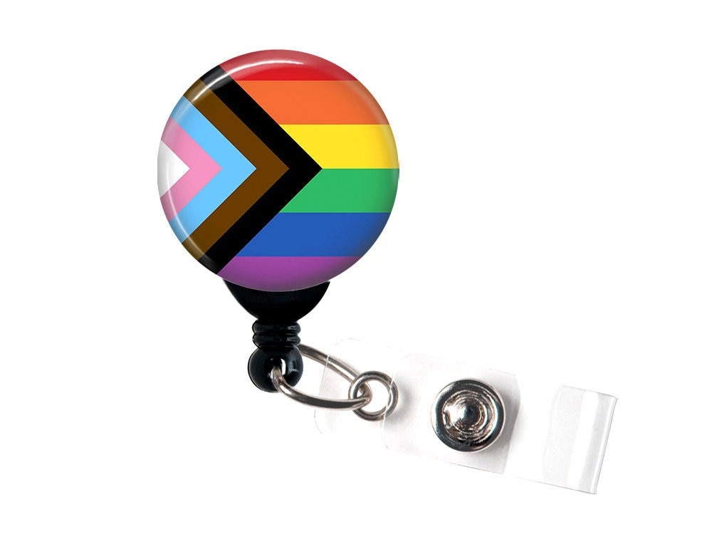 Retractable Badge Holder Progress Pride Flag LGBTQ Rainbow Inclusive Flag  Alligator Clip Badge Reel -  Sweden
