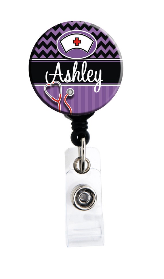 Retractable Badge Reels With Purple Gold Marble Design - ID Card Holders For Teachers, Nurses, Office Workers