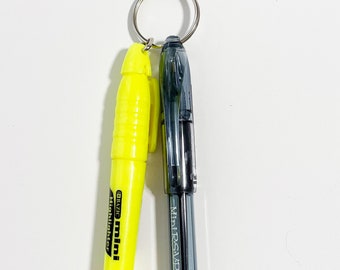 Nurse Pen Set, Badge Reel Accessories / Mini Pen, Permanent Marker, Highlighter, LED Light - Your choice - Attach to Your Badge Holder