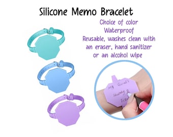 Silicone Memo Bracelet, CHOICE OF COLORS Nurse Accessory, Gift For Nurse , Vital Signs Tracker, Silicone Wrist Band, Reusable, Waterproof