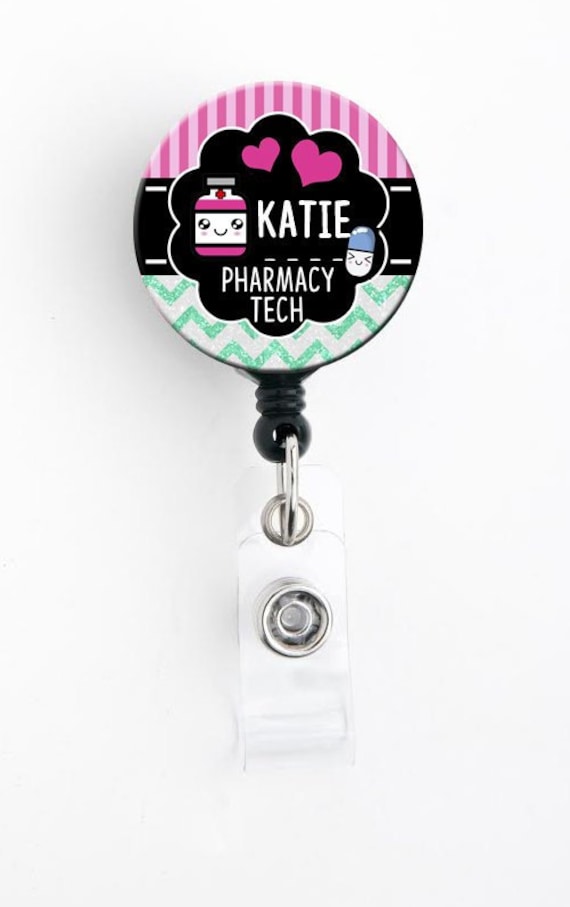 Badge Reels Holder Retractable with ID Clip for Nurse Name Tag Card  Pharmacy Pharmacist Chill Pill Cute Funny Nursing Doctor Teacher Student  Medical
