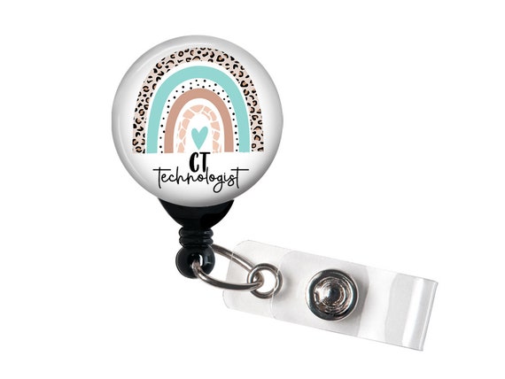 Retractable Badge Reel CT Technologist Boho Rainbow Badge Holder With  Swivel Clip / Radiology / Cat Scan Tech 